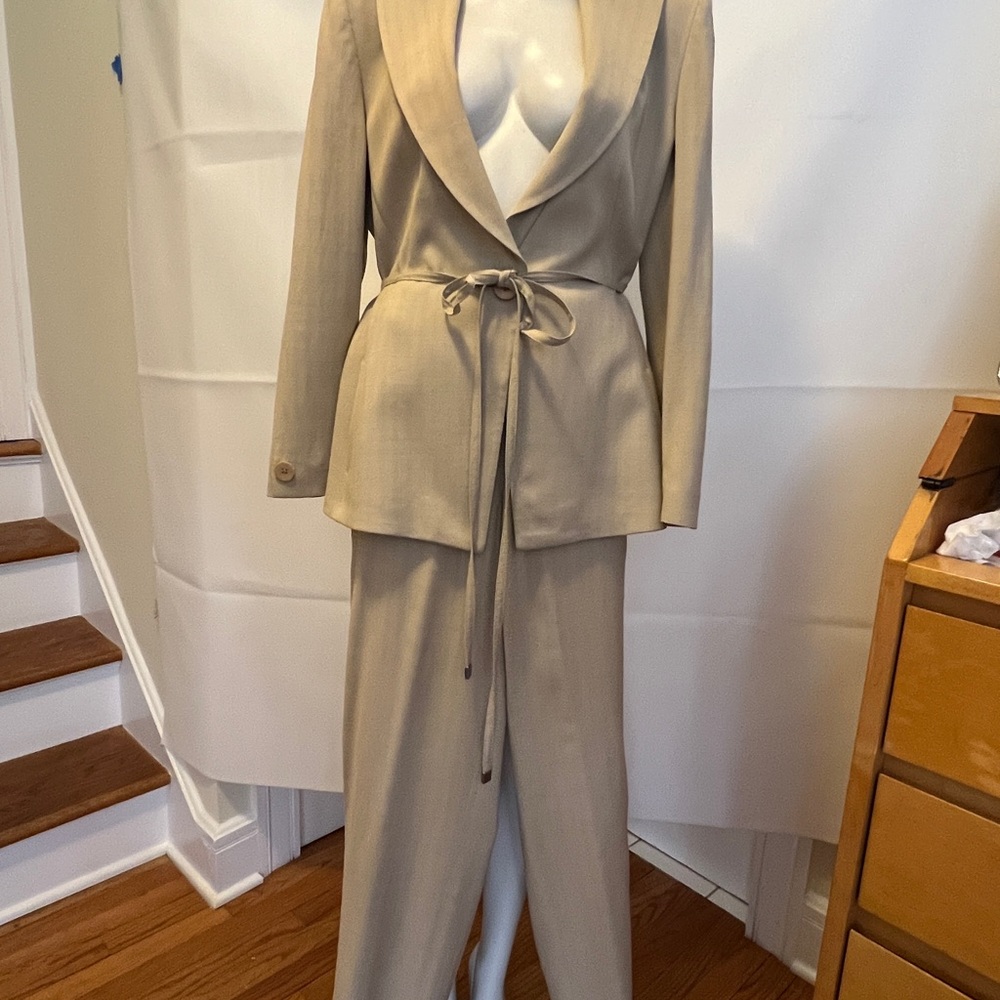 Armani Elegant Pantsuit with Tailored Blazer and Flowing Trousers - make offer!